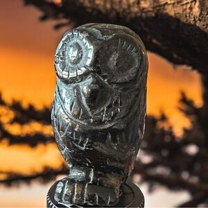 Black Tourmaline Crystal Owl